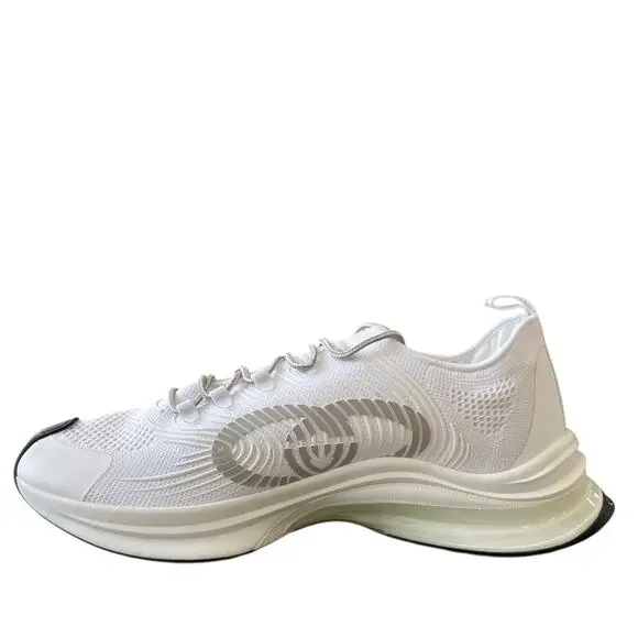 Gucci Run Sneaker Interlocking G White Technical Knit 680893 Men's 12.5 US 13